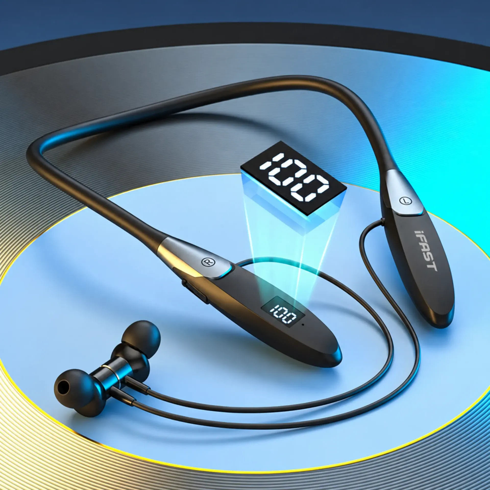 iFAST IF-116-BK01 Digital Display Bluetooth Neckband (Black)