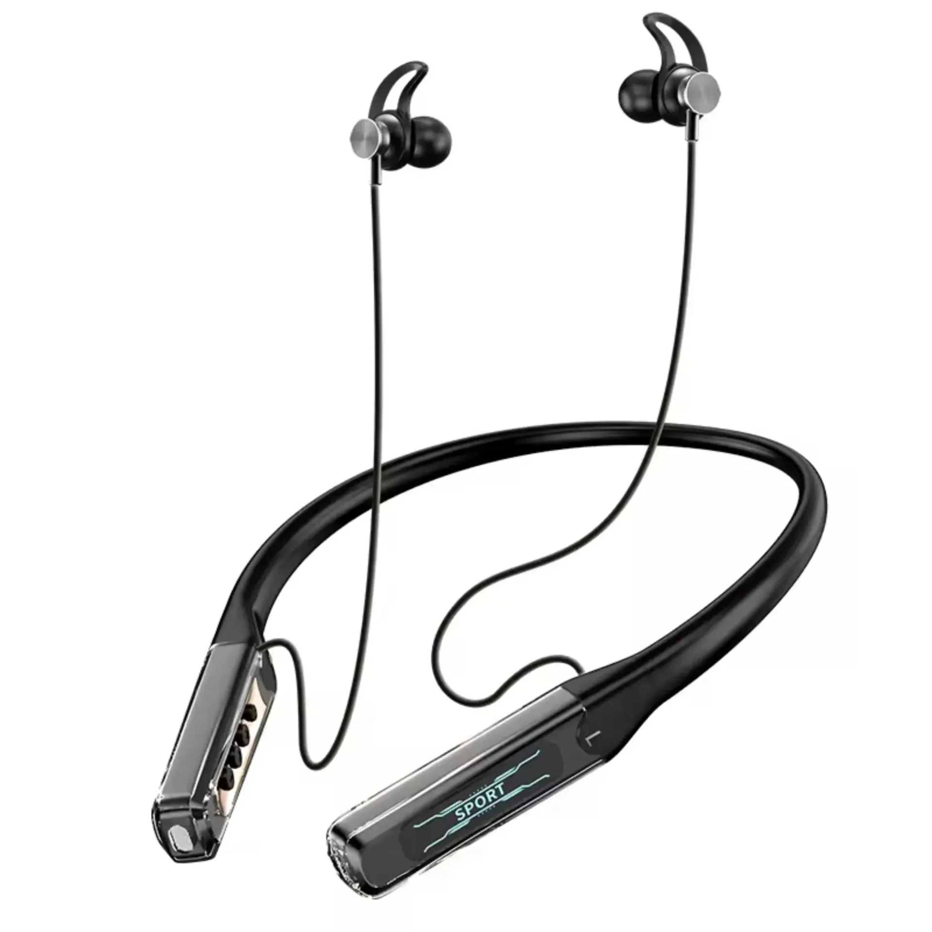 iFAST IF-730 Digital Display Wireless Neckband Earphone with Karaoke Singing (Black)