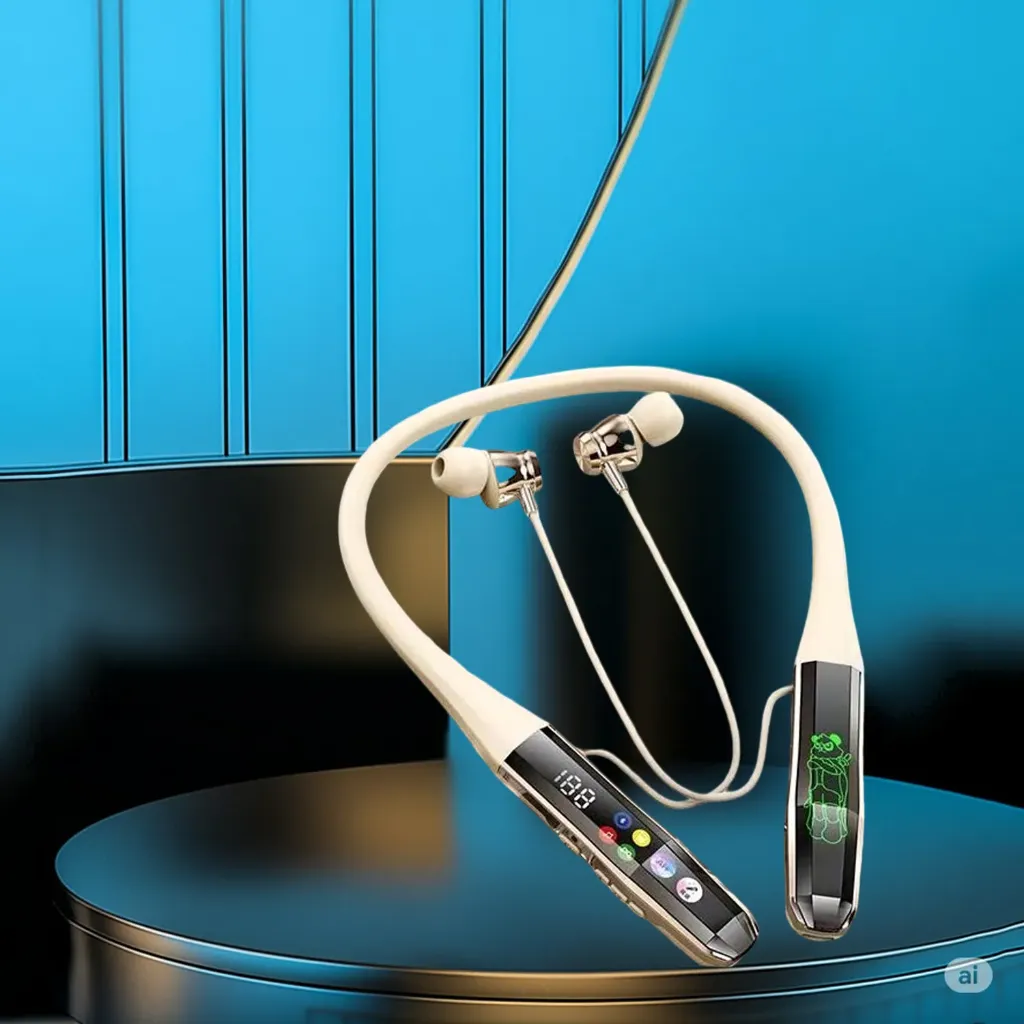 iFAST IF-175 AI-Powered Voice Changer (Female/Male/Child Voice) Wireless Neckband Earphone with Digital Display