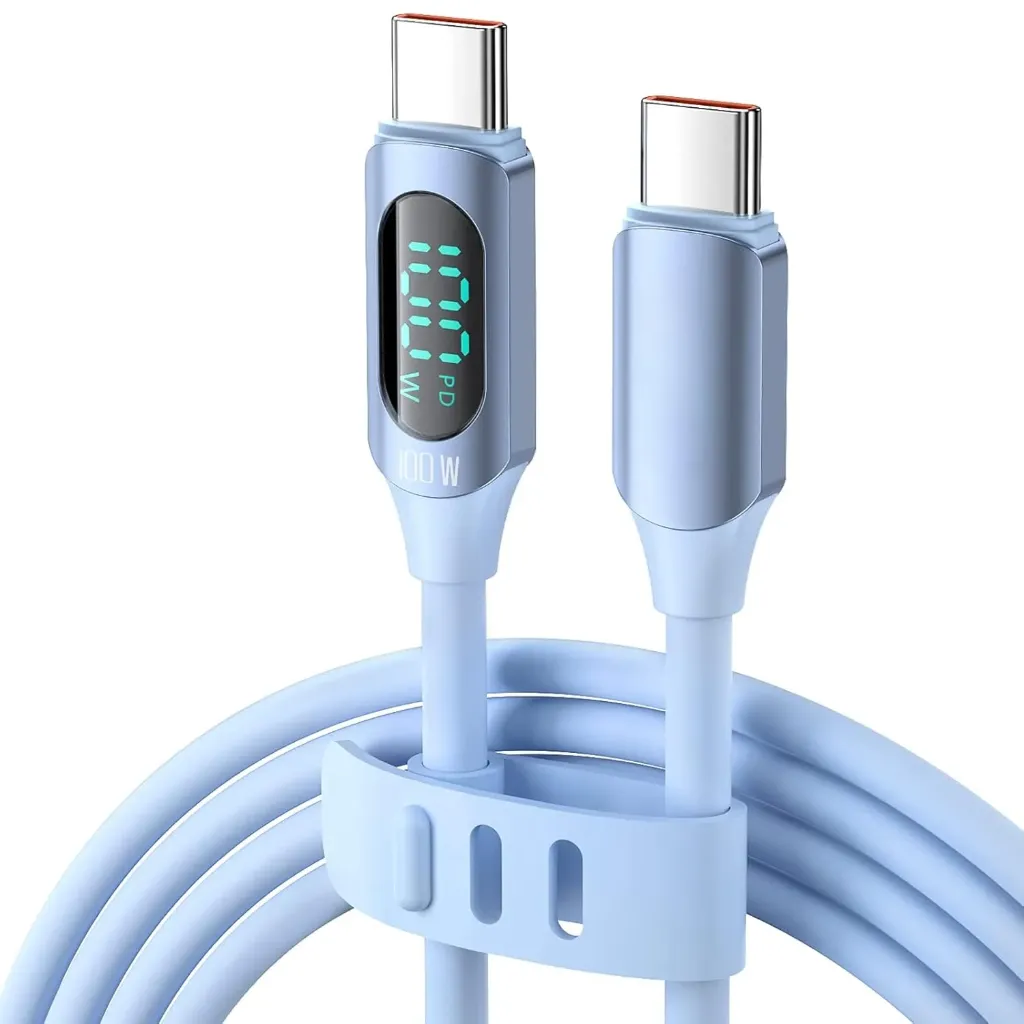 Digital Display Silicone Data Cables | 100W Type C to C (1M)